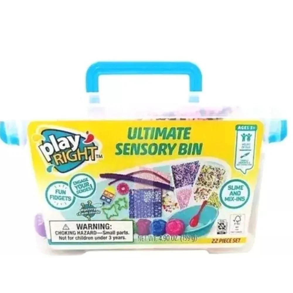 New kid's Playright Ultimate Sensory Bin, slime and mix in, 22 piece set